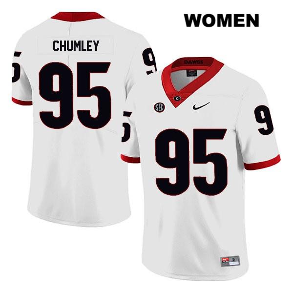 Georgia Bulldogs Women's Noah Chumley #95 NCAA Legend Authentic White Nike Stitched College Football Jersey BDN8156VS